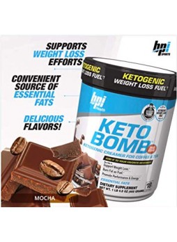 BPI Sports Keto Bomb Ketogenic Support Weight Loss (Mocha, 18 Servings)